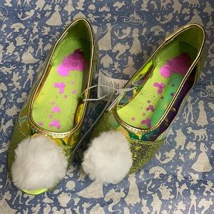 Disney green gold shoes tinker bell